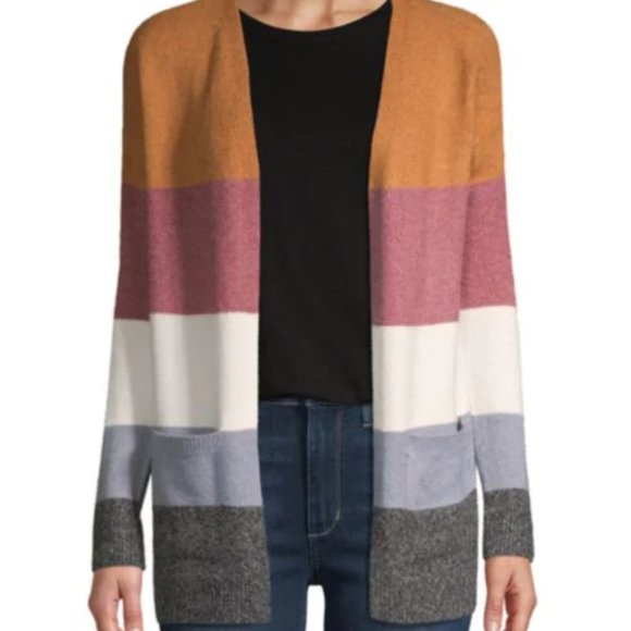 Olive & Oak Sweaters - Olive & Oak Colorblock Open-Front Cardigan